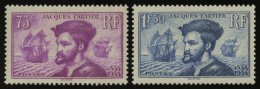 FRANKREICH 292/3 **, 1934, Jacques Cartier, Pracht, Mi. 150.- - Otros & Sin Clasificación