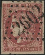 FRANKREICH 44a O, 1870, 80 C. Rosa, Nummernstempel 2602, Leichte Bugspur Sonst Pracht, Mi. 300.- - Altri & Non Classificati