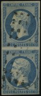 FRANKREICH 14 Paar O, 1853, 25 C. Blau Im Senkrechten Paar, Pracht, Gepr. Drahn - Autres & Non Classés