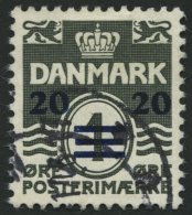 FÄRÖER 2 O, 1941, 20 Ø Auf 1 Ø Grünlichschwarz Mit Abart Kürzerer Mittlerer Balken, Pr - Otros & Sin Clasificación