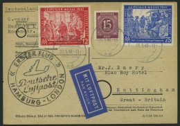 ERST-UND ERÖFFNUNGSFLÜGE 2303 BRIEF, 1.5.48, Hamburg-London, Flugbestätigungsstempel In Schwarz (Gef&auml - Storia Postale