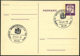 GANZSACHEN P 73 BRIEF, 1962, 8 Pf. Gutenberg, Postkarte In Grotesk-Schrift, Leer Gestempelt Mit Sonderstempel WÄCHT - Collezioni