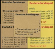 ZUSAMMENDRUCKE A.MH 16d-23a **, 1972-80, 5 Verschiedene Markenheftchen, Pracht, Mi. 60.50 - Used Stamps