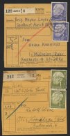 BUNDESREPUBLIK 194/5 BRIEF, 1958, 1 DM (2x) Und 2 DM Heuss, Je Als Mehrfachfrankatur Auf Paketkarte, 3 Karten Feinst (Ma - Used Stamps