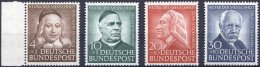 BUNDESREPUBLIK 173-76 **, 1953, Helfer Der Menschheit, Prachtsatz, Mi. 85.- - Oblitérés