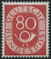 BUNDESREPUBLIK 137 **, 1952, 80 Pf. Posthorn, Pracht, Mi. 500.- - Oblitérés