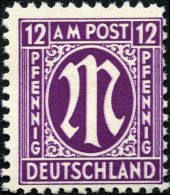 AMERIK. U. BRITISCHE ZONE 7zaDD *, 1945, 12 Pf. Schwärzlichlilapurpur, Doppeldruck, Pracht, Mi. 200.- - Otros & Sin Clasificación