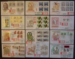 LOTS Aus 834-79 BRIEF, 1989/90, 12 Verschiedene Einschreiben Mit Mehrfachfrankaturen Vom Ersttag, Pracht - Used Stamps