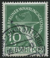 BERLIN 68 O, 1949, 10 Pf. Währungsgeschädigte, Pracht, Gepr. D. Schlegel, Mi. 190.- - Gebruikt