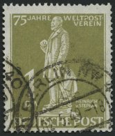 BERLIN 40II O, 1949, 1 M. Stephan Mit Abart Weißer Fleck Im Sockel, Zweites E Von Deutsche Oben Ausgebuchtet, Eink - Used Stamps