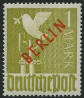 BERLIN 33 **, 1949, 1 M. Rotaufdruck, Pracht, Gepr. D. Schlegel, Mi. 550.- - Gebruikt