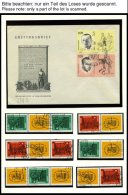 SAMMLUNGEN O, Gestempelte Sammlung Zusammendrucke Und Kleinbogen DDR Von 1960-90 Im Album, Dazu Einige FDC`s Und Einzelm - Colecciones