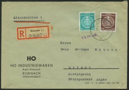 DIENSTMARKEN A D 4,17 BRIEF, 1955, 84 Pf. Lebhaftrötlichbraun Mit 10 Pf. Zusatzfrankatur Auf Einschreibbrief, Prach - Otros & Sin Clasificación