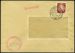 DIENSTMARKEN A D 3 BRIEF, 5.10.1954, 8 Pf. Braunorange, Einzelfrankatur Auf Drucksache Der Staatlichen Zentralversicheru - Altri & Non Classificati