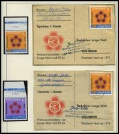 SPENDENMARKEN 1/2 **, BRIEF, 1972/3, 1 M. Spendenmarken, Postfrisch Und Auf 5 Belegen (3x Nr. 1 Und 2x Nr. 2), Pracht, M - Other & Unclassified