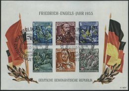 DDR Bl. 13 O, 1955, Block Engels, Sonderstempel 5. Kongress Für Deutsch-Sowjetische Freundschaft, Pracht, Mi. 250.- - Oblitérés