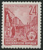 DDR 414XII **, 1953, 24 Pf. Bräunlichkarmin, Wz. 2XII, üblich Gezähnt Pracht, Gepr. Schönherr, Mi. 1 - Usados