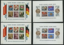 DDR Bl. 8/9ABYII **, 1953, Marx-Blocks, Alle Mit Wz. 2YII, Pracht, Mi. 600.- - Usati