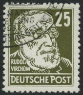 DDR 334vaXI O, 1953, 25 Pf. Braunoilv Virchow, Wz. 2XI, Zeitgerecht Entwertet, Pracht, Kurzbefund Schönherr, Mi. 60 - Used Stamps