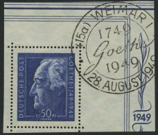 ALLGEMEINE-AUSGABEN 239 O, 1949, 50 Pf. Goethe, Sonderstempel, Pracht, Mi. 280.- - Autres & Non Classés