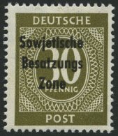 ALLGEMEINE-AUSGABEN 208b **, 1948, 30 Pf. Grauoliv, Pracht, Gepr. Paul, Mi. 100.- - Autres & Non Classés