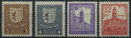 WEST-SACHSEN 150-55X **, 1946, Abschiedsserie, Wz. 1X, 3 Pf. Herstellungsbedingte Kalanderbüge, Prachtsatz, Mi. 380 - Other & Unclassified