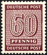 WEST-SACHSEN 137Yb **, 1945, 60 Pf. Schwärzlichbraunkarmin, Wz. 1Y, Pracht, Gepr. Ströh, Mi. 500.- - Autres & Non Classés