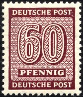 WEST-SACHSEN 137Yb **, 1945, 60 Pf. Schwärzlichbraunkarmin, Wz. 1Y, Pracht, Gepr. Ströh, Mi. 500.- - Andere & Zonder Classificatie