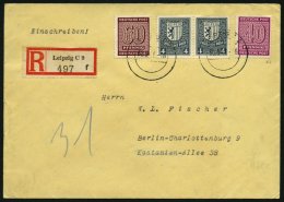 WEST-SACHSEN 136Xb,137Xa BRIEF, 1945, 40 Pf. Dunkelrotlila Und 60 Pf. Karmin, Wz. 1X, Mit 2x Mi.Nr. 151Y Auf Einschreibb - Otros & Sin Clasificación