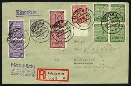 WEST-SACHSEN 133Xb Paar BRIEF, 1945, 15 Pf. Lebhaftbraunkarmin, Wz. 1X, Im Senkrechten Paar Mit Zusatzfrankatur Auf Eins - Autres & Non Classés