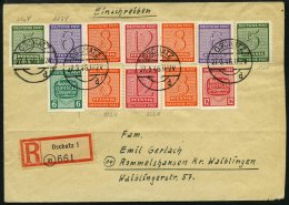 WEST-SACHSEN 120X,122/3X BRIEF, 1945, 5 , 8 Und 12 Pf. Versuchszähnung Auf überfrankiertem Einschreibbrief Mit - Otros & Sin Clasificación