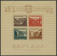 THÜRINGEN Bl. 4a **, 1946, Brückenblock, Type I, Pracht, Mi. 400.- - Autres & Non Classés