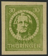 THÜRINGEN 99V1 **, 1945, Versuchsdruck: 30 Pf. Dunkelolivgrün, Pracht, Gepr. Sturm, Mi. 100.- - Otros & Sin Clasificación