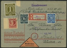 THÜRINGEN 97AXaw BRIEF, 1945, 12 Pf. Karminrot, Vollgummierung, Dickes Papier, überfrankiert Mit 3 Werten I. K - Otros & Sin Clasificación