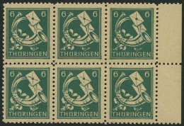 THÜRINGEN 95AXbs **, 1945, 6 Pf. Schwärzlichbläulichgrün, Vollgummierung, Hellchromgelbes Papier, Ho - Otros & Sin Clasificación