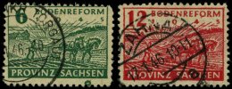 PROVINZ SACHSEN 85/6waA O, 1945, Bodenreform, Vierseitig Gezähnt, Pracht, Gepr. Schulz, Mi. 60.- - Autres & Non Classés