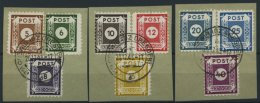 OST-SACHSEN 42-50DI BrfStk, 1945, Coswig, Gezähnt L 10, Prachtsatz Auf Briefstücken, Gepr. Kunz, Mi. 160.- - Other & Unclassified