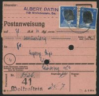 SÄCHSISCHE SCHWÄRZUNGEN AP 791I BRIEF, WOLKENSTEIN, 20 Pf. (2x) Auf Postanweisung, Pracht - Otros & Sin Clasificación