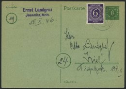 MECKLENBURG-VORPOMMERN P 6c BRIEF, Ganzsachen: 1945, 6 Pf. Blaugrün Mit 6 Pf. I. Kontrollausgabe Von JESSNITZ/ANH. - Autres & Non Classés