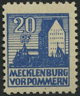 MECKLENBURG-VORPOMMERN 38yc **, 1946, 20 Pf. Schwärzlichgrauultramarin, Pracht, Fotobefund Kramp, Mi. 600.- - Autres & Non Classés