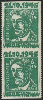 MECKLENBURG-VORPOMMERN 20aUw Paar **, *, 1945, 6 Pf. Hellgrün Faschismus, Waagerecht Ungezähnt, Im Senkrechten - Autres & Non Classés