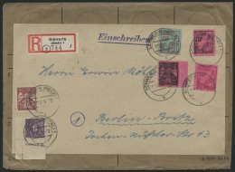 MECKLENBURG-VORPOMMERN 9aDZ BRIEF, 1945, 6 Pf. Dunkelrotviolett, Mit Druckereizeichen, Mit 5 Werten Zusatzfrankatur Auf - Autres & Non Classés