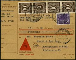 ALLIIERTE BES. 918,944 BRIEF, 1948, 10 Pf. Dunkelorangebraun Im Viererstreifen Und 6 Pf. Dunkelviolett Auf Nachnahmekart - Autres & Non Classés