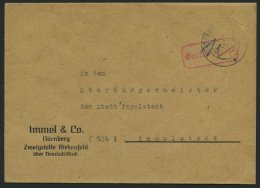 ALL. BES. GEBÜHR BEZAHLT NEUSTADT LAND, 29.1.46, Roter R1 Gebühr Bezahlt, Prachtbrief - Autres & Non Classés