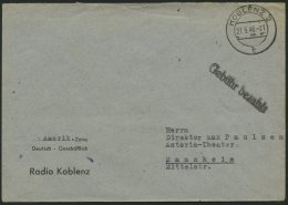 ALL. BES. GEBÜHR BEZAHLT KOBLENZ 2, 27.5.46, L1 Gebühr Bezahlt, Prachtbrief - Altri & Non Classificati