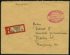 ALL. BES. GEBÜHR BEZAHLT KEMPTEN (ALLGÄU), 28.5.46, Roter Ellipsenstempel Gebühr Bezahlt Auf Einschreibbr - Other & Unclassified