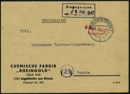 ALL. BES. GEBÜHR BEZAHLT INGELHEIM, 11.8.47, Roter L2 6 Rpf. Geb. Bezahlt, Prachtkarte - Altri & Non Classificati