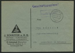 ALL. BES. GEBÜHR BEZAHLT GRÜNSTADT, 6.2.48, R1 Gebühr Bezahlt, Prachtbrief - Otros & Sin Clasificación