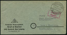 ALL. BES. GEBÜHR BEZAHLT GROITZSCH (Bz. LEIPZIG), 15.8.45, Roter R2 Gebühr Bezahlt, Kleiner Prachtbrief - Autres & Non Classés