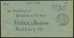 ALL. BES. GEBÜHR BEZAHLT GEISINGEN (BADEN), 17.4. 6, Violetter R2 Gebühr Bezahlt Port Paye, Kleiner Prachtbrie - Autres & Non Classés